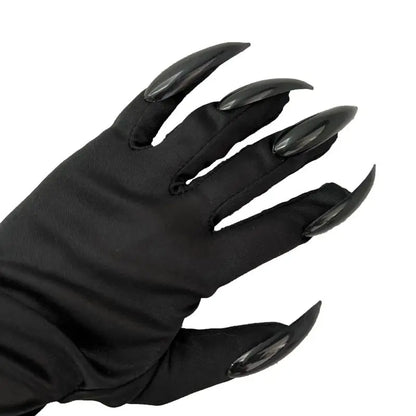 40cm Spandex Halloween Cosplay Compulsion Fashionable Personality Stretch Ghost Claw Long Nail Gloves Stage Performance Solid