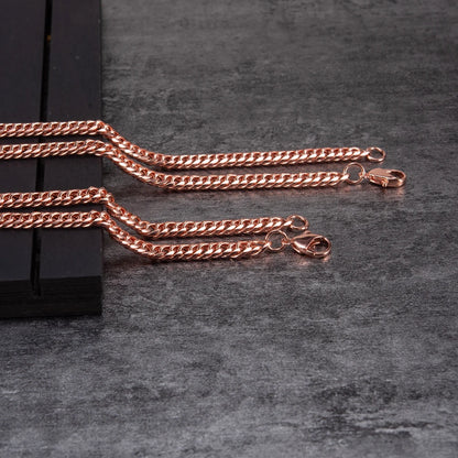 Vinterly Cuban Chain Long Necklace for Men Women Red Copper Adjustable 20/22 Inch Twisted Necklaces Anti-scratch Chain Jewelry